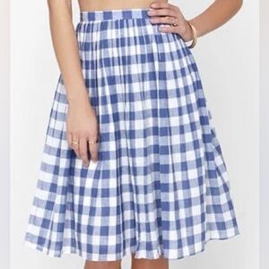 ASOS Blue & White Gingham Georgette Skirt